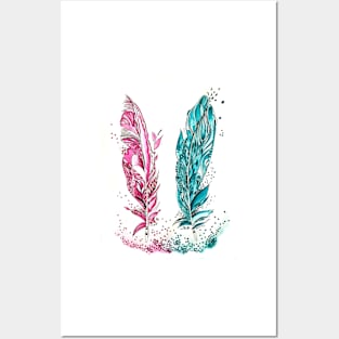 Two feathers Posters and Art